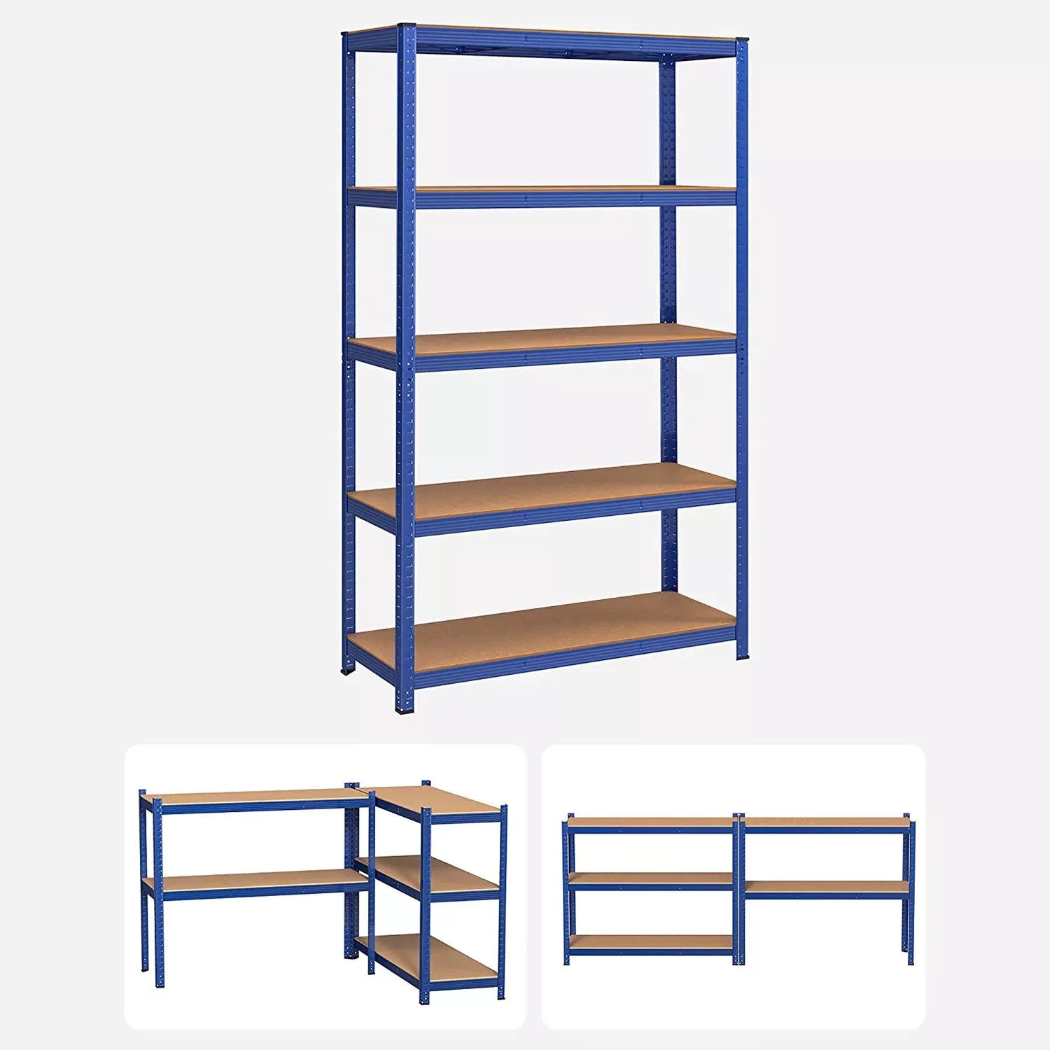 In And OutdoorMatch Stellingkast Sarah - 60x120x200cm - Opbergrek - Metaal - 875 kg draagvermogen - 5 Verstelbare lagen storage rack