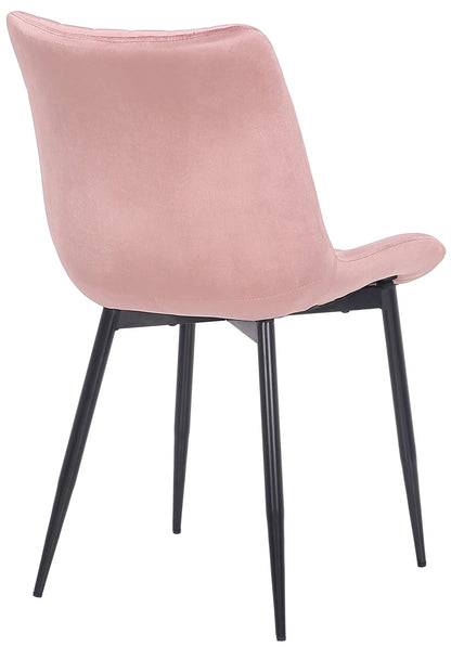 In And OutdoorMatch Stoel Claire - Roze - Set van 2 - Eetkamerstoel - Fluweel - Hoge kwaliteit bekleding - Stijlvolle stoel - Moderne eetkamerstoel - Decoratieve uitstraling Eetkamerstoel