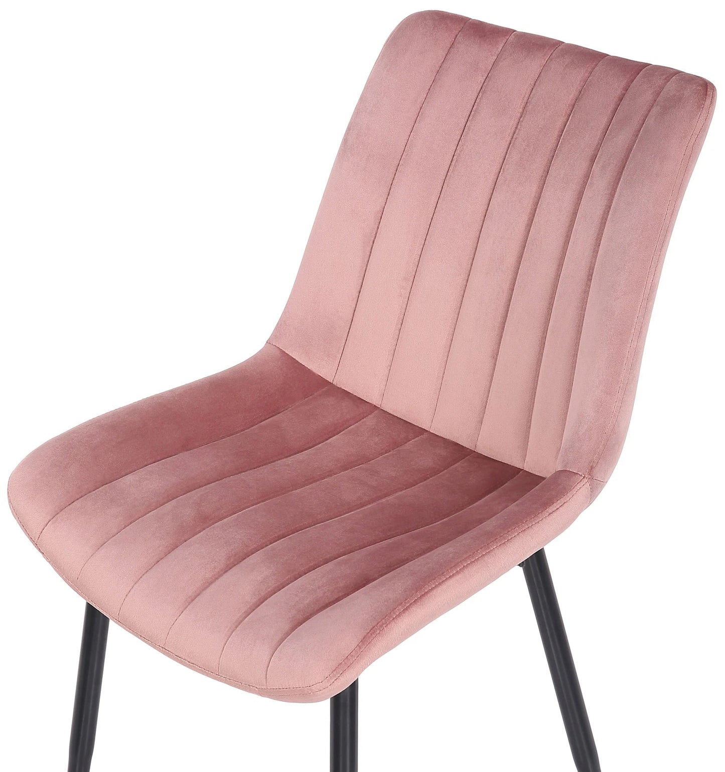 In And OutdoorMatch Stoel Claire - Roze - Set van 2 - Eetkamerstoel - Fluweel - Hoge kwaliteit bekleding - Stijlvolle stoel - Moderne eetkamerstoel - Decoratieve uitstraling Eetkamerstoel