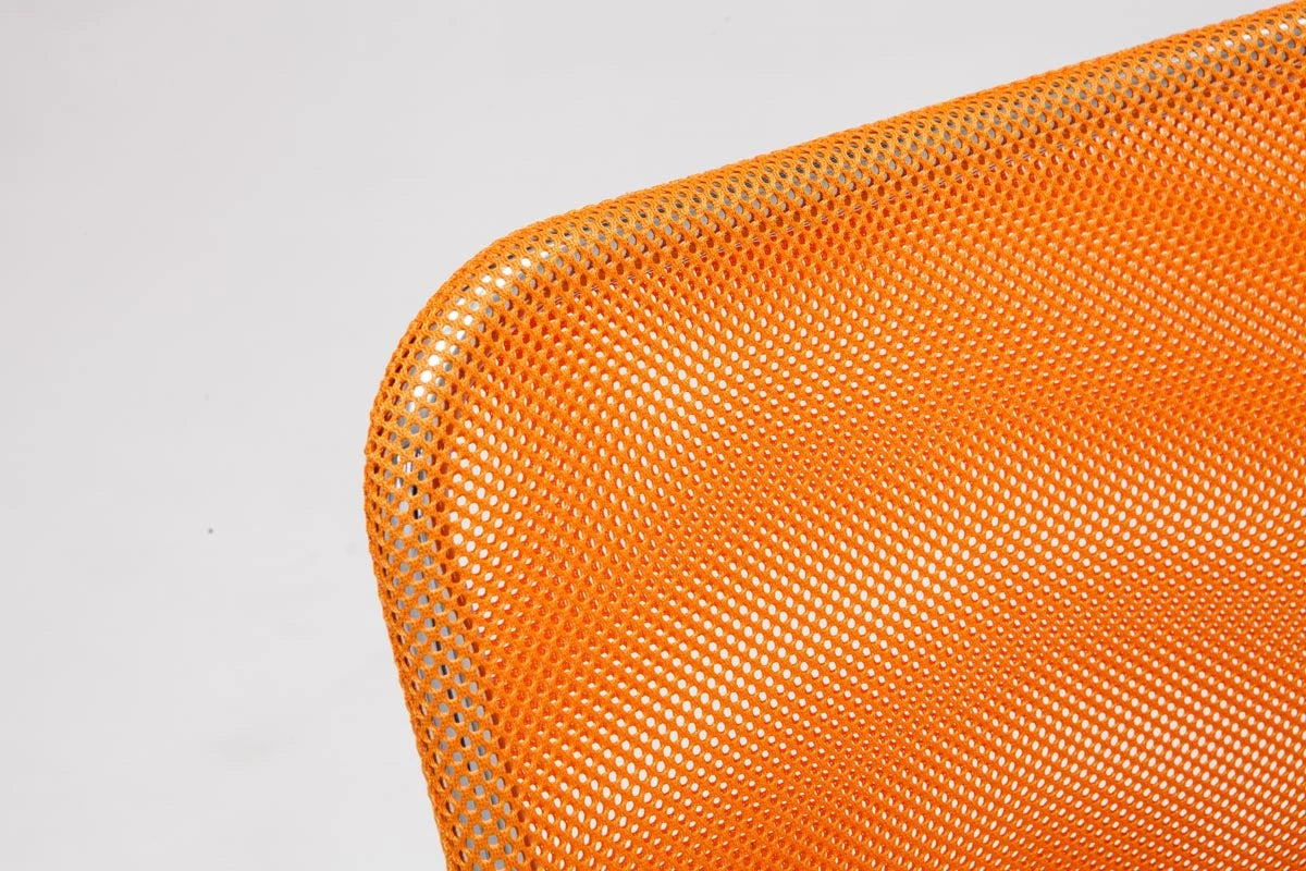 In And OutdoorMatch Stoel Hollis - Chrome-look - Oranje Stoel - Mesh Stof - Bezoekersstoel - Bureaustoel - Hoge kwaliteit bekleding - Klassiek design - Comfortabele stoel Eetkamerstoel