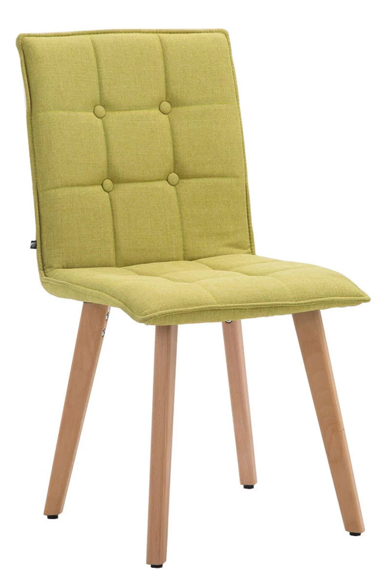 In And OutdoorMatch Stoel Jesse - Naturel - Limegroene Stoel - Bezoekersstoel - Eetkamerstoel - Stof - Hoge kwaliteit bekleding - Stijlvolle stoel - Minimalistische stoel Eetkamerstoel