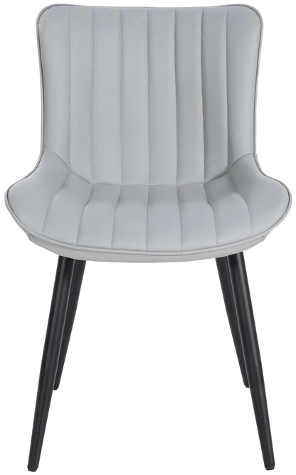 In And OutdoorMatch Stoelen Caelan - Grijs - Set van 2 - Kunstleer - Hoogwaardige bekleding - Stijlvolle stoelen - Luxe uitstraling Eetkamerstoel