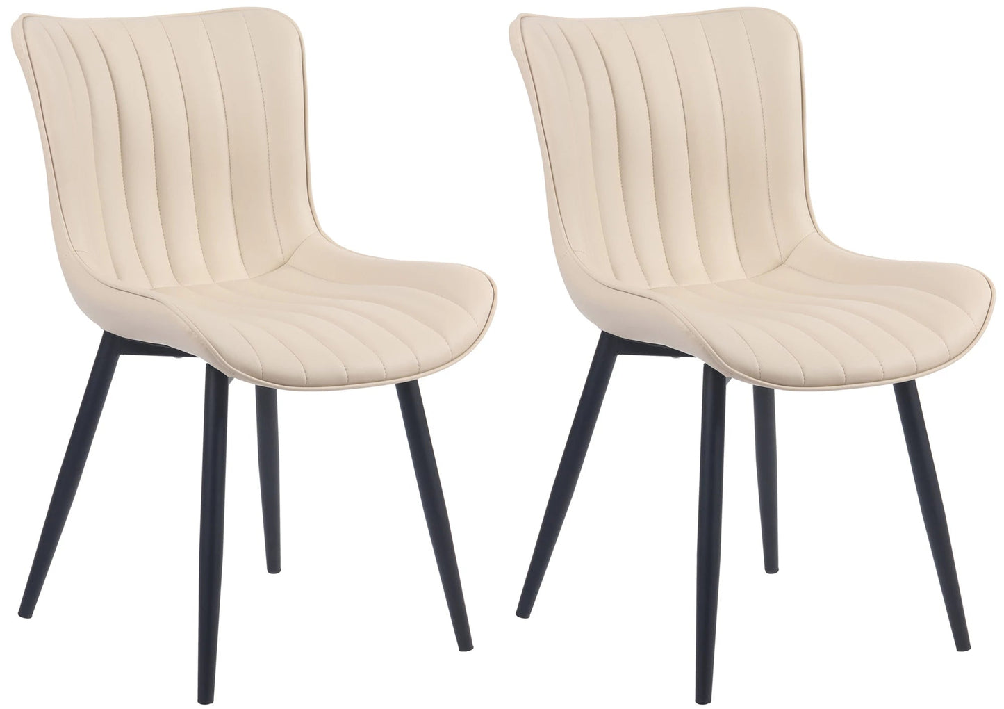 In And OutdoorMatch Stoelen Cherilyn - Crème - Set van 2 - Kunstleer - Hoogwaardige bekleding - Stijlvolle stoelen - Luxe uitstraling Eetkamerstoel