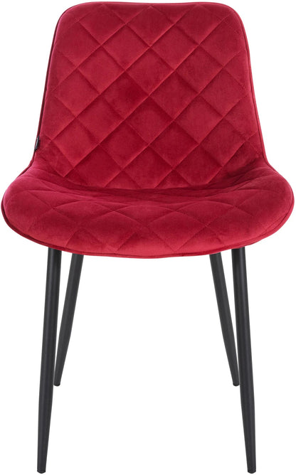 In And OutdoorMatch Stoelen Marlee - Rood - Set van 4 - Fluweel - Hoogwaardige bekleding - Stijlvolle stoelen - Luxe uitstraling Eetkamerstoel