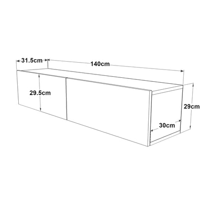 In And OutdoorMatch TV Kast Zita - TV Meubel - TV meubel - 140x31,5x29,5cm - Houtkleurig - Spaanplaat - Sierkast TV-meubel