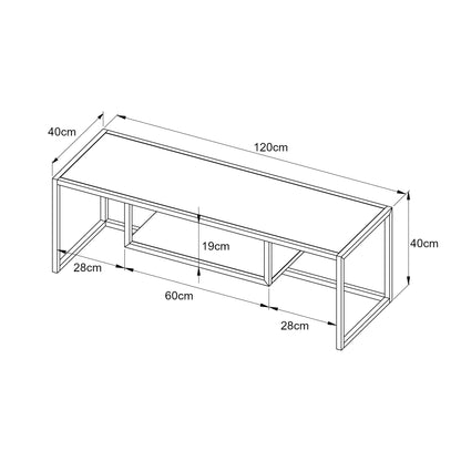 In And OutdoorMatch TV Meubel Minna - 120x40x40cm - Mat Zwart - Stijlvol Design - Metaal TV-meubel