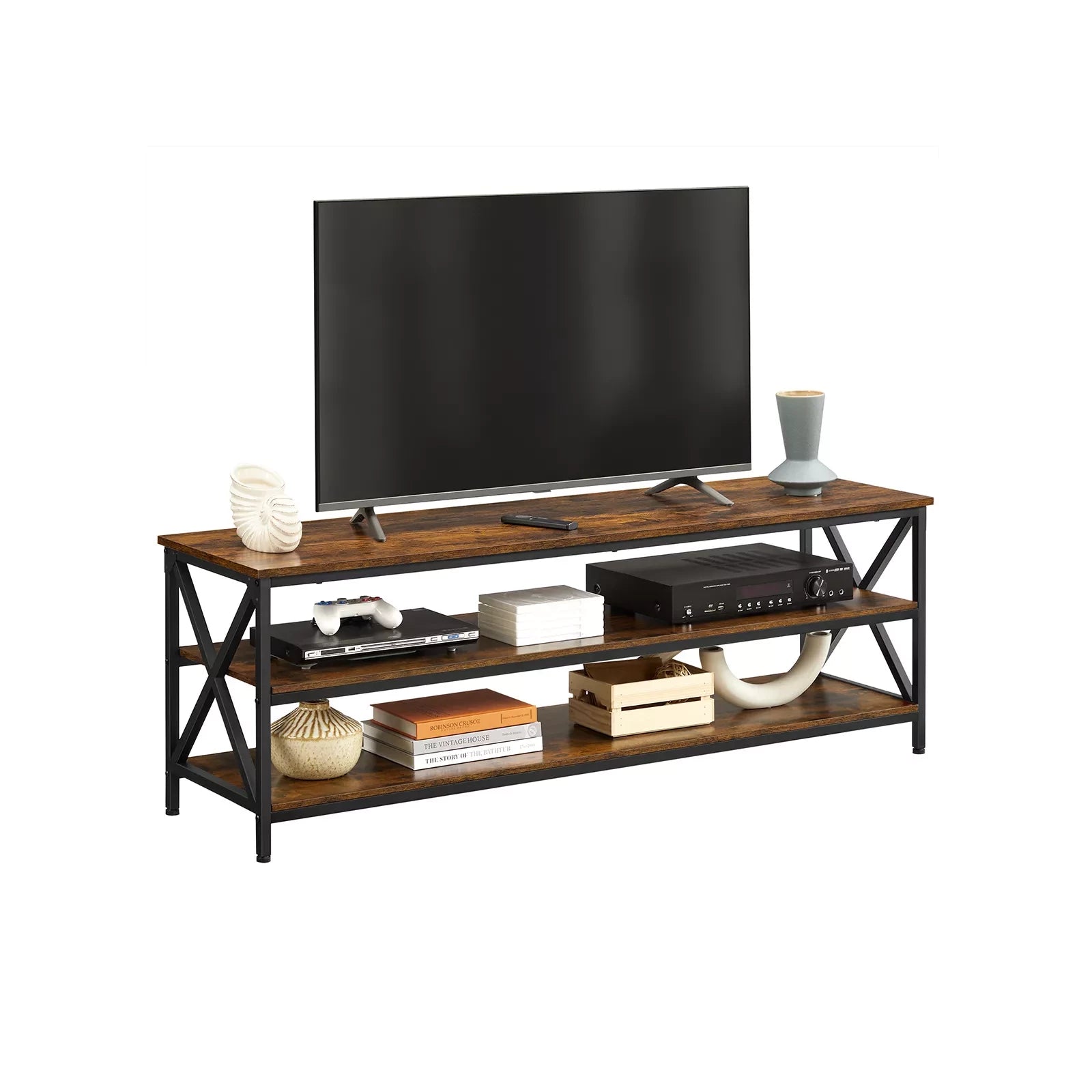 In And OutdoorMatch TV-meubel industrieel Igor - Meubelkast - Hout - Bruin/zwart - 147x40x50cm sideboard