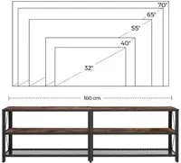 In And OutdoorMatch TV-meubel industrieel Wheelsy - Meubelkast - Hout - Bruin/zwart - 160x39x52cm TV-meubel