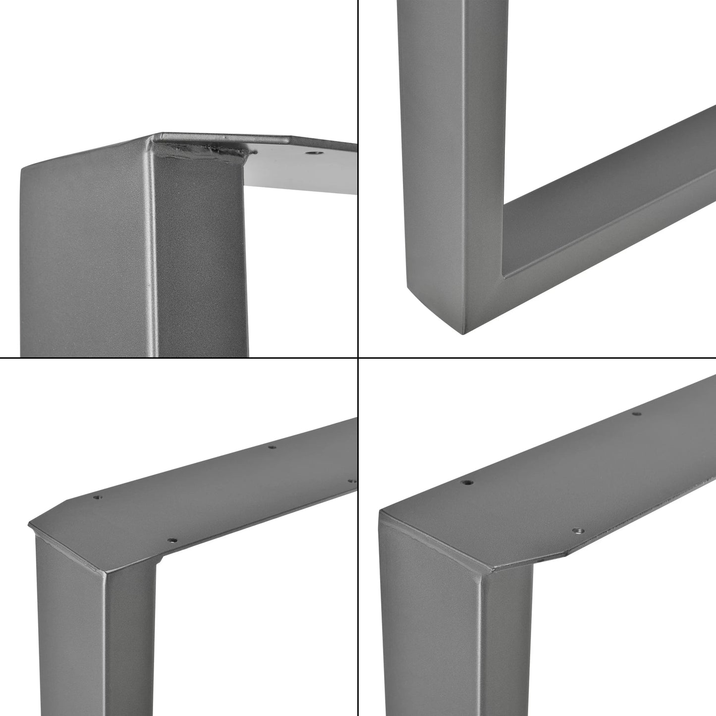 In And OutdoorMatch Tafelpoot Austyn - Stalen Onderstel - Set van 2 - U Tafelpoot - 70x72 cm - Metaalgrijs table legs