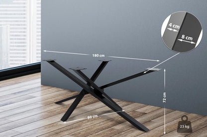 In And OutdoorMatch Tafelpoten Cayley - Vierpoots Tafelonderstel - Stalen Tafelpoten - Zwarte Tafelpoten - Industriële Stijl - 180x80x72cm table legs