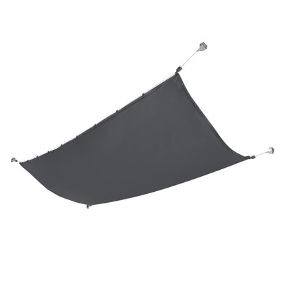 In And OutdoorMatch Terrasluifel Kyle - 140x420 cm - Donkergrijs - Polyester - Staal - Kunststof - Waterafstotende coating Sunshade