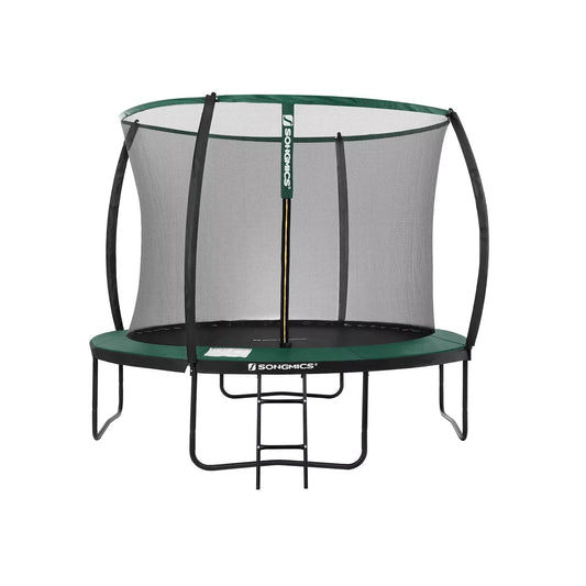 In And OutdoorMatch Trampoline Albina - Met veiligheidsnet & ladder - 305 cm groen - Rond - Tot 150 kg belasting selecteren Trampoline