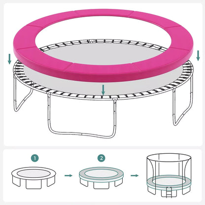 In And OutdoorMatch Trampolinerandbeschermer Delpha - Springcover - Randbescherming - Veiligheidsmat - UV-bestendig - Scheurbestendig - Trampoline-accessoires - Standaardmaat - Roze Trampoline rand