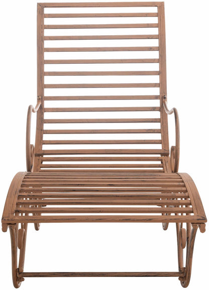 In And OutdoorMatch Tuinligstoel Angustias - Bruin - Ijzer - Buitenligstoel - Ligstoel - Hoge Kwaliteit - Luxe Stijlvol Tuinligstoel - Tijdloos Design Garden Chair