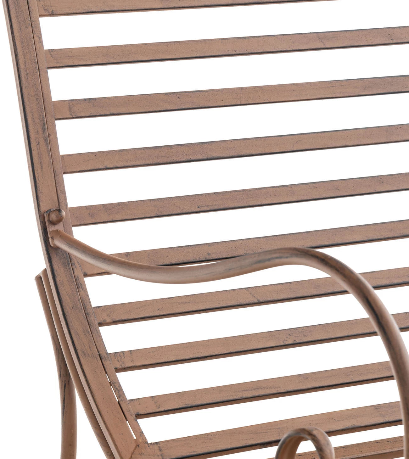 In And OutdoorMatch Tuinligstoel Angustias - Bruin - Ijzer - Buitenligstoel - Ligstoel - Hoge Kwaliteit - Luxe Stijlvol Tuinligstoel - Tijdloos Design Garden Chair