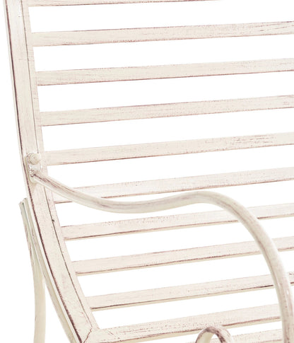 In And OutdoorMatch Tuinligstoel Mies - Crème - Ijzer - Buitenligstoel - Ligstoel - Hoge kwaliteit - Luxe Stijlvol Tuinligstoel - Tijdloos Design Garden Chair