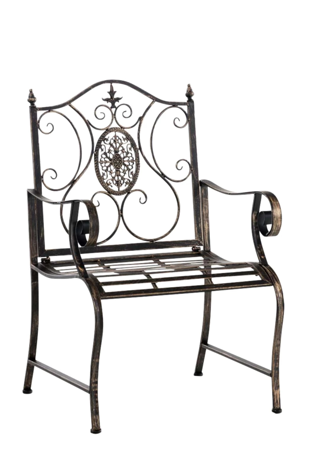 In And OutdoorMatch Tuinstoel Analis - Bruin - Set van 2 - Ijzer - Buitenstoel - Stoel - Hoge kwaliteit - Luxe stijlvolle tuinstoel - Handgemaakt antiek patina Garden Chair