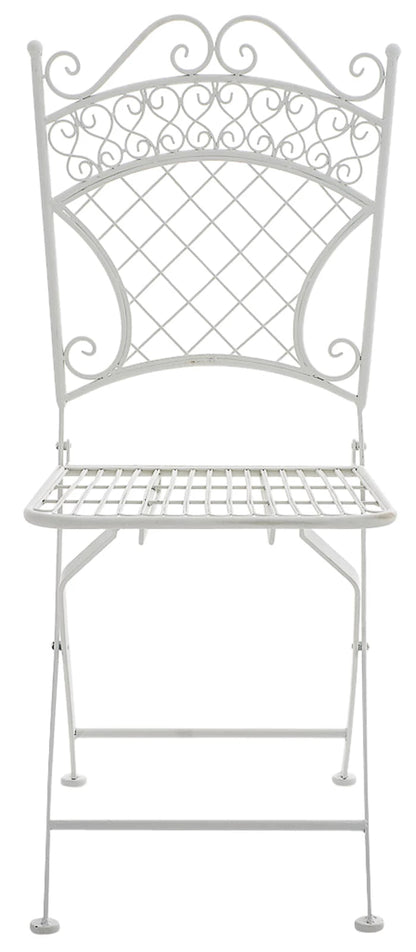 In And OutdoorMatch Tuinstoel Annis - Wit - Set van 2 - Klapstoel - Ijzer - Buitenstoel - Stoel - Hoge kwaliteit - Stijlvolle tuinstoel - Handgemaakt antiek patina Garden Chair