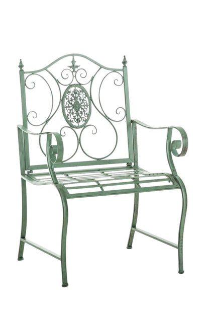 In And OutdoorMatch Tuinstoel Kenny - Groen - Set van 2 - Ijzer - Buitenstoel - Stoel - Hoge kwaliteit - Stijlvolle tuinstoel - Handgemaakt antiek patina Garden Chair