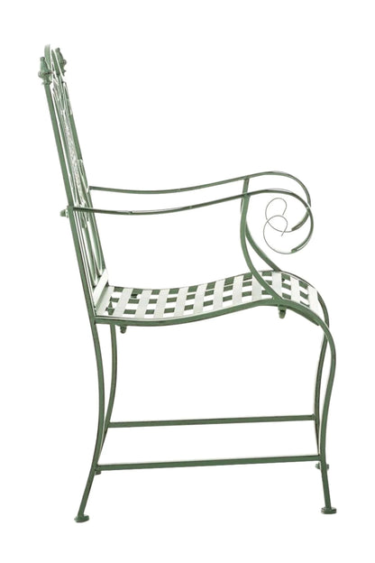 In And OutdoorMatch Tuinstoel Kenny - Groen - Set van 2 - Ijzer - Buitenstoel - Stoel - Hoge kwaliteit - Stijlvolle tuinstoel - Handgemaakt antiek patina Garden Chair