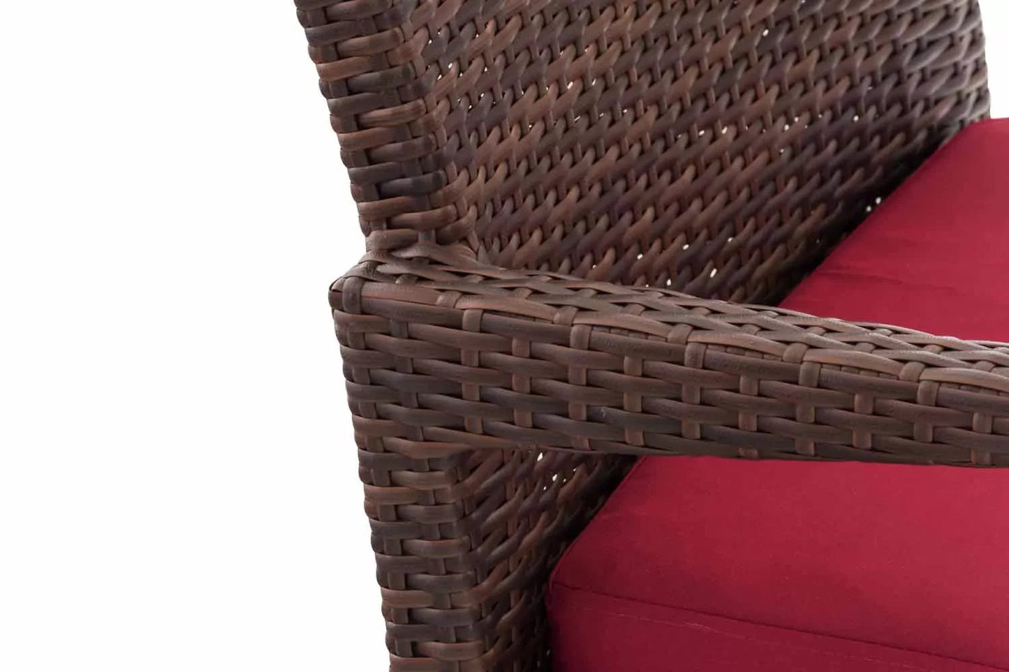 In And OutdoorMatch Tuinstoel Marcelina - Robijn rood - Weerbestendig - Loungestoel look - Wicker - Tuinstoelen set van 1 Garden Chair