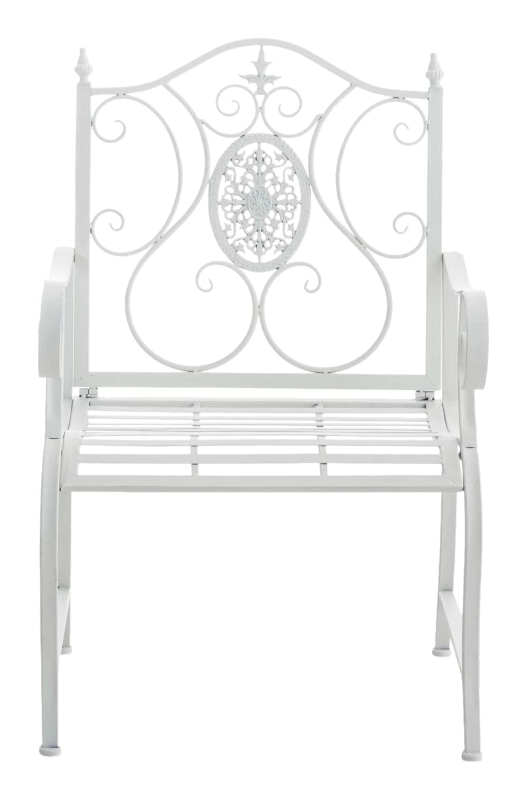 In And OutdoorMatch Tuinstoel Nick - Wit - Set van 2 - Ijzer - Buitenstoel - Stoel - Hoge kwaliteit - Stijlvolle tuinstoel - Handgemaakt antiek patina Garden Chair