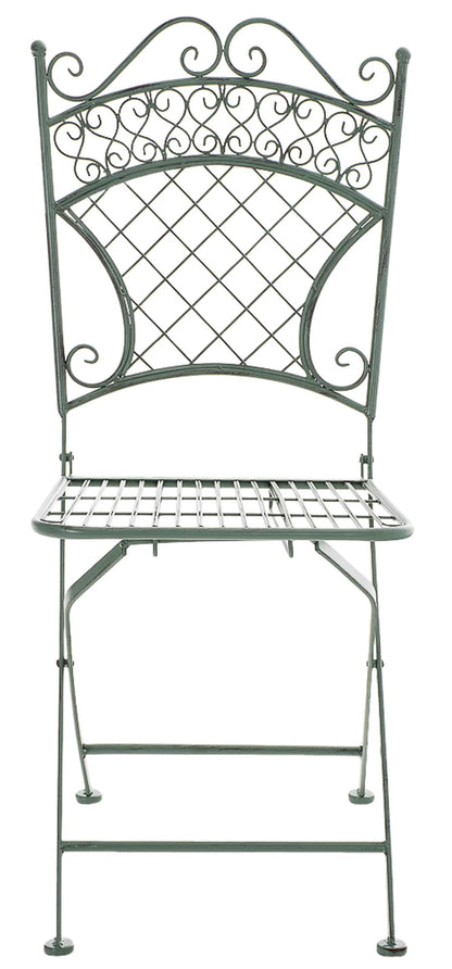 In And OutdoorMatch Tuinstoel Rens - Groen - Set van 2 - Klapstoel - Ijzer - Buitenstoel - Stoel - Hoge kwaliteit - Stijlvolle tuinstoel - Handgemaakt antiek patina Garden Chair