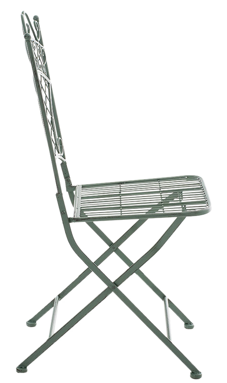 In And OutdoorMatch Tuinstoel Rens - Groen - Set van 2 - Klapstoel - Ijzer - Buitenstoel - Stoel - Hoge kwaliteit - Stijlvolle tuinstoel - Handgemaakt antiek patina Garden Chair