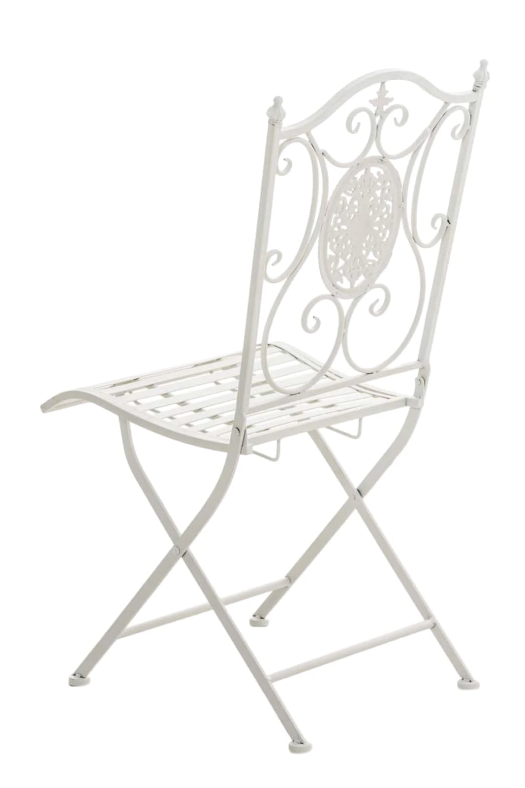 In And OutdoorMatch Tuinstoel Rue - Wit - Set van 2 - Metaal - Klapstoel - Buitenstoel - Stoel - Hoge kwaliteit - Stijlvolle tuinstoel - Handgemaakt antiek patina Garden Chair