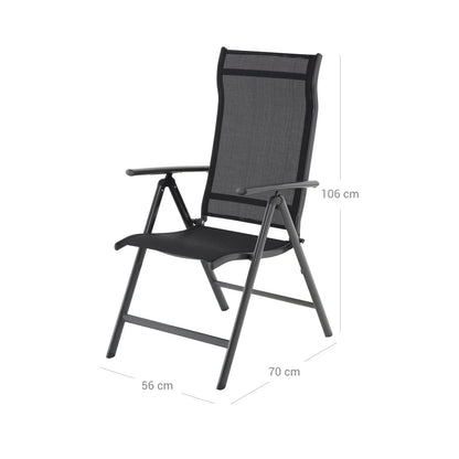 In And OutdoorMatch Tuinstoelen Lucio - Set van 2 - Outdoor loungestoel - loungestoel - Lounge - klapstoel - rugleuning verstelbaar in 8 stappen - belastbaar tot 150 kg Garden Chair