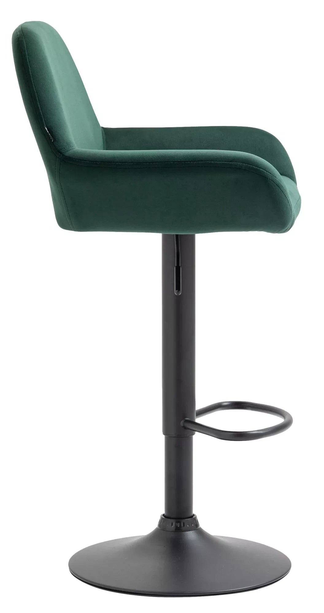 In And OutdoorMatch Velvet barkruk Boda - Groen - Hoogte verstelbaar - Set van 1 - 63-83cm zithoogte - Met rugleuning - Voor keuken en bar - Ergonomische barstoelen Barkrukken / hocker