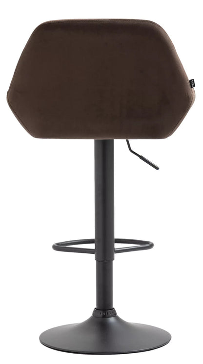 In And OutdoorMatch Velvet barkruk Cleora - Bruin - In hoogte verstelbaar - Set van 1 - Zithoogte 63-83cm - Met rugleuning - Voor keuken en bar - Ergonomische barstoelen Barkrukken / hocker