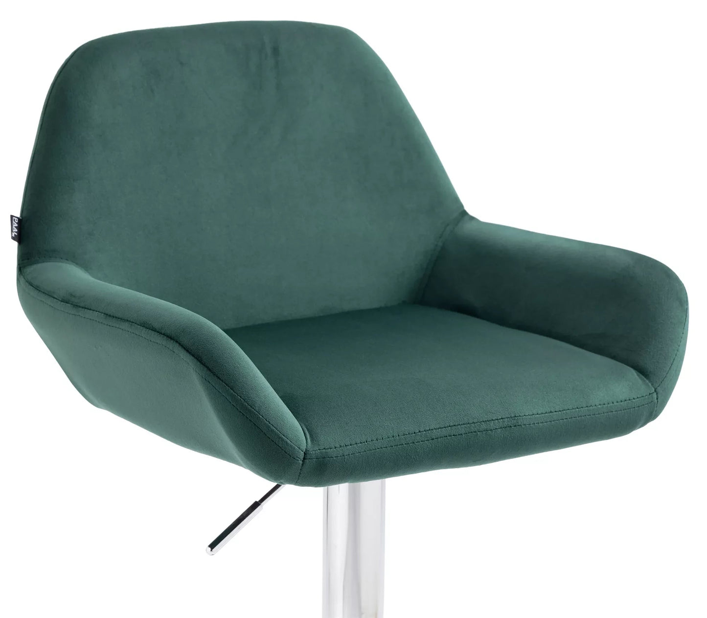 In And OutdoorMatch Velvet barkruk Leann groen - Set van 1 - 63-83cm zithoogte - Met rugleuning - In hoogte verstelbaar - Voor keuken en bar - Ergonomische barstoelen - Chroom Barkrukken / hocker