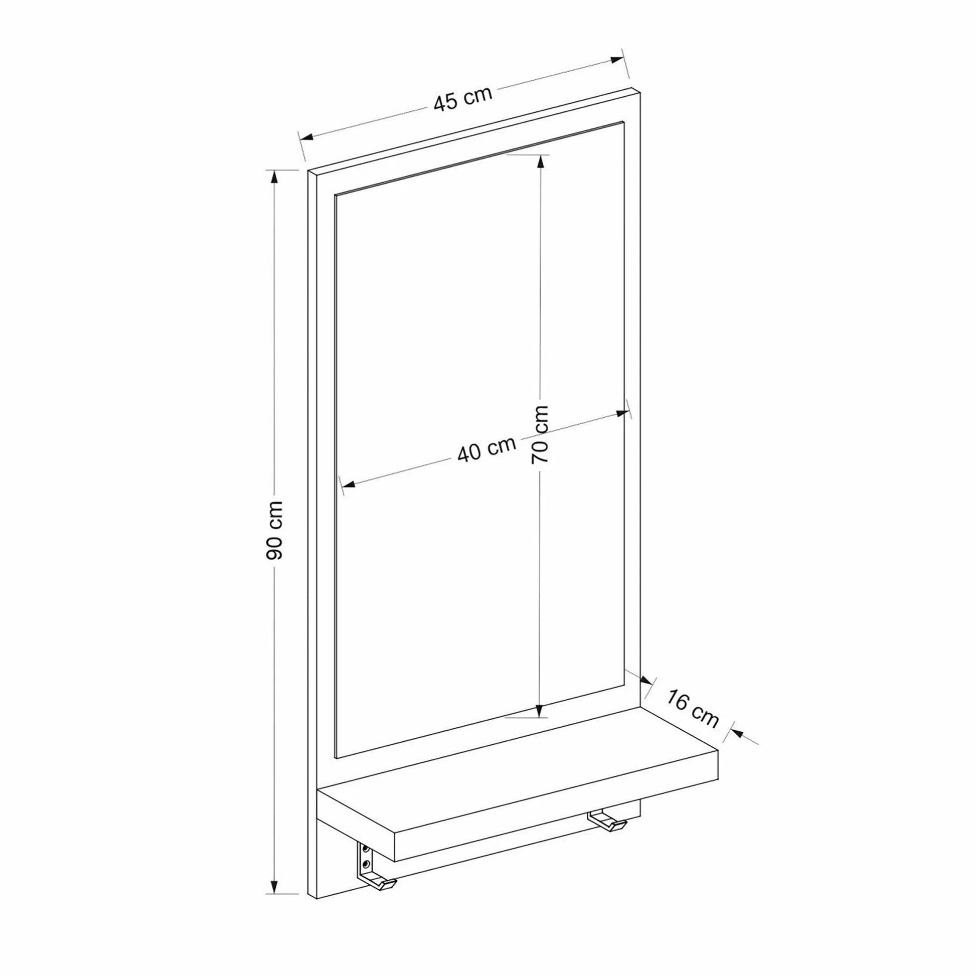 In And OutdoorMatch Wandkapstok Annamae - 90x45x16 cm - Eikenkleurig en Zwart - Spaanplaat, Kunststof en Stof - Stijlvol Design Kapstok