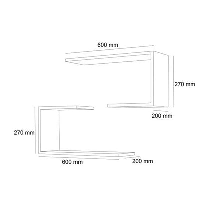 In And OutdoorMatch Wandplank Jones - 27x60x20 cm - Houtkleur - MDF Wandplank