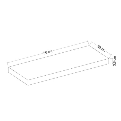 In And OutdoorMatch Wandplank Juanita - 36x60x23 cm - Wit - Spaanplaat - Stijlvol Design Wandplank