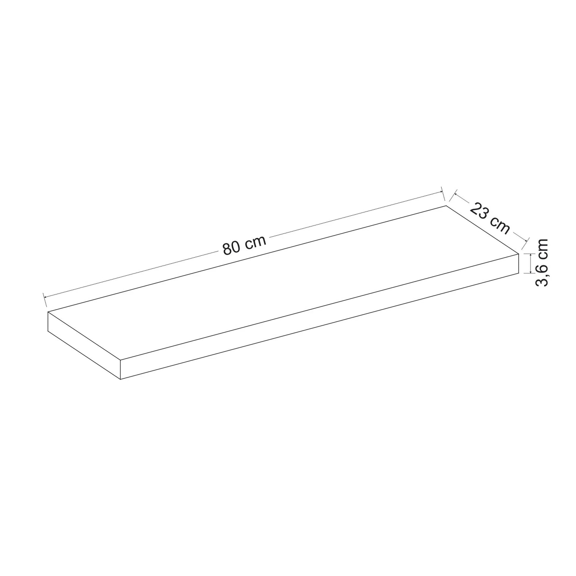 In And OutdoorMatch Wandplank Kevin - 36x80x23 cm - Houtkleur - MDF Wandplank