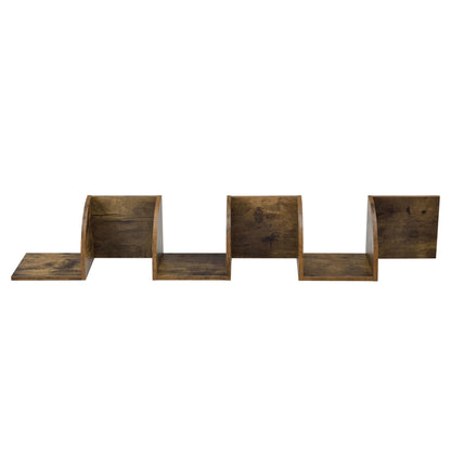 In And OutdoorMatch Wandplank Vaughn - Wandrek Zigzag - 123x19,5x19,5 cm - Walnoot - Modern Design Wandplank