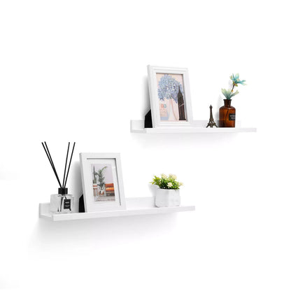 In And OutdoorMatch Wandplank zwevend Tad - Industrieel - Wandrek - Wandplank - Boekenplank - Fotoplank - Wit - 95x40x11cm Wandplank