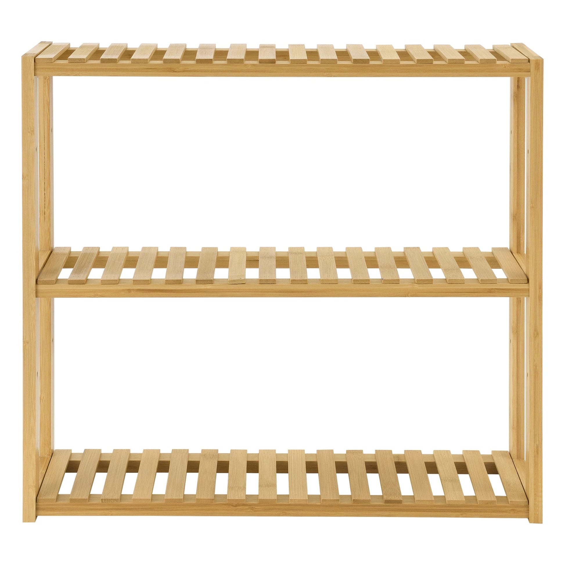 In And OutdoorMatch Wandrek Justina - Met 3 Planken - 60x15x54 cm - Bamboe - Klassiek Design Wandplank