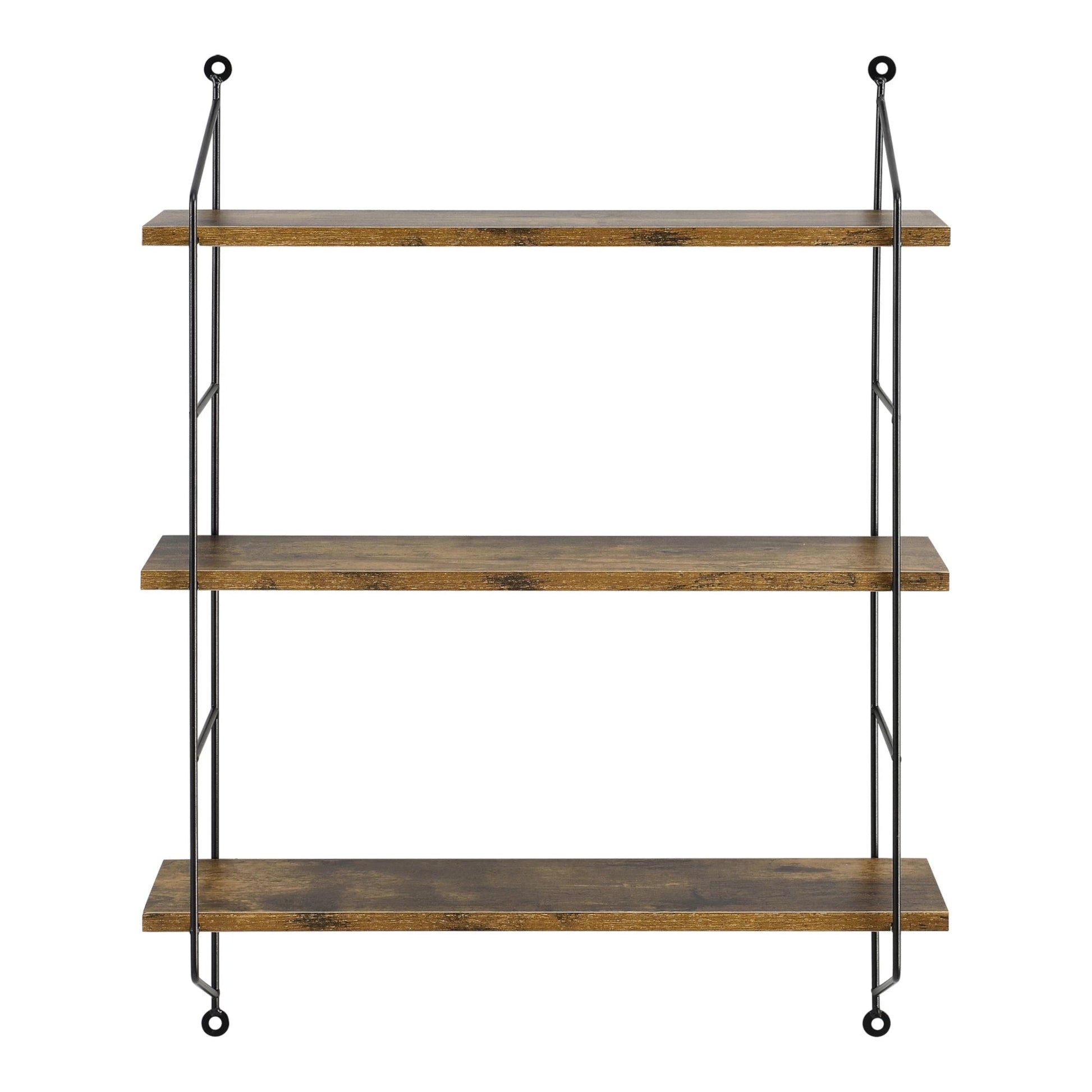 In And OutdoorMatch Wandrek Zilo - 3 planken - Wandkast - 60x23x63cm - Eikenkleurig - Spaanplaat - Modern Design Wandplank