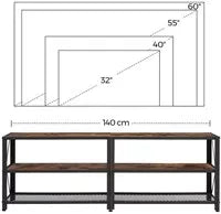 In And OutdoorMatch kast industrieel Kevinho - Meubelkast - Hout - Bruin/zwart - 140x39x50cm TV-meubel