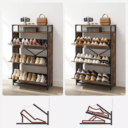 In And OutdoorMatch schoenenkast Chicko - Industrieel - Schoenenrek - Consoletafel - Gangtafel - Bijzettafel - 20-24 paar shoe rack