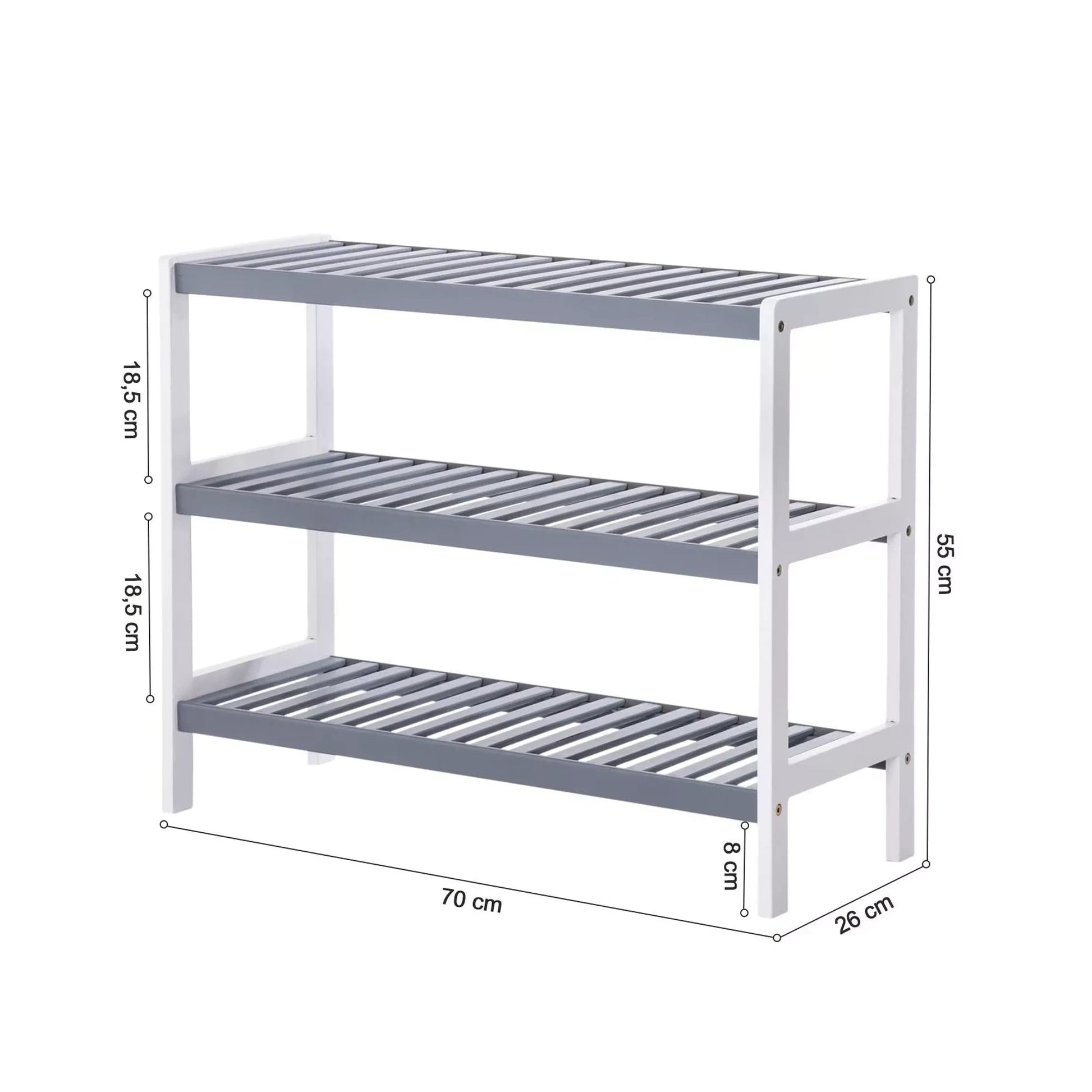 In And OutdoorMatch schoenenrek Garrick - Tier schoenenrek, schoenenstandaard met planken, 80 x 50 x Garrick0 cm, natuurlijk LBS0GarrickN shoe rack