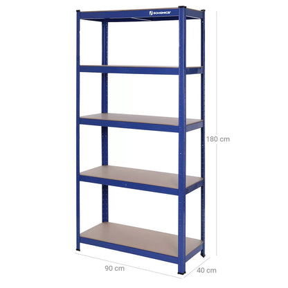 In And OutdoorMatch stellingkast Rylee - 90x40x180cm - Set van 1 - Opbergrek - Metaal - 175 kg draagvermogen - Verstelbaar storage rack