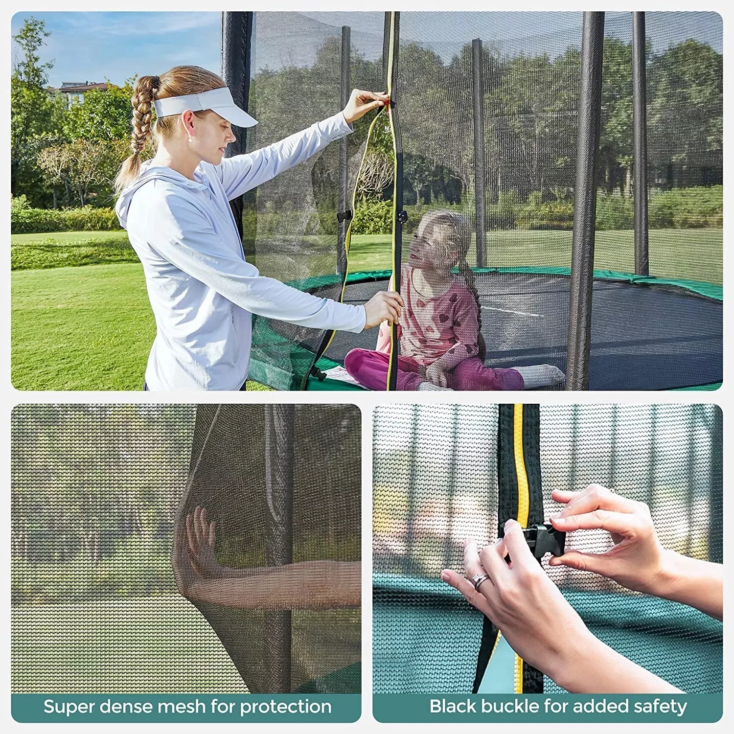 In And OutdoorMatch trampoline met veiligheidsnet Melody - tuintrampoline - 366 cm - ronde trampoline - met veiligheidsnet - met ladder - Zwart Groen Trampoline