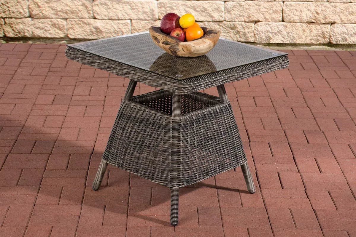 In And OutdoorMatch tuintafel Anibal - tuintafel kunststof - tuintafels - tafel - Glazen tafel - 69x69 cm Garden Table