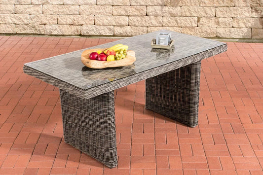 In And OutdoorMatch tuintafel Hayley - tuintafel kunststof - tuintafels - tafel - Glazen tafel - 80 x 160 x 74 cm Garden Table