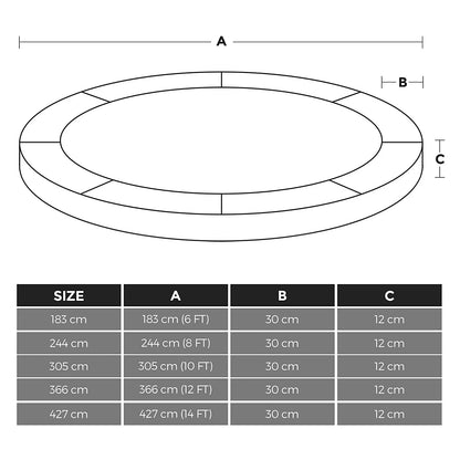 In En OutdoorMatch Trampoline Randafdekking blauw Lotte - 427cm - Beschermingspads - Veerbescherming Trampoline rand