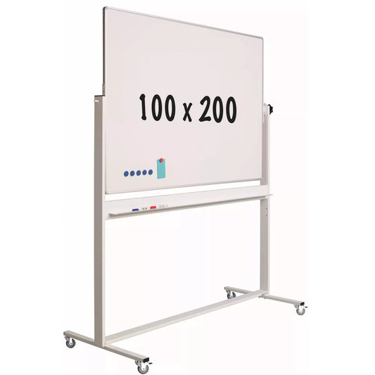 Mobiel whiteboard Bernard - Kantelbaar - Weekplanner - Maandplanner - Jaarplanner - Dubbelzijdig en magnetisch - 100x200cm Kantelbaar whiteboard